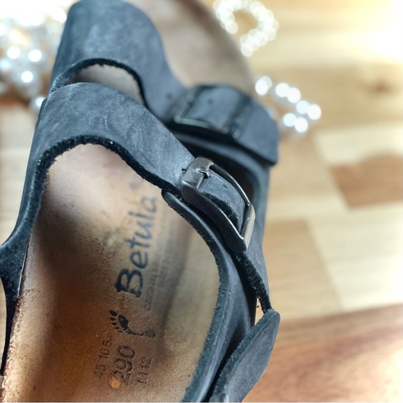 BIRKENSTOCK | M 11 / 44 | Milano Birko-Flor Leather Backstrap Sandals Cork Bed
